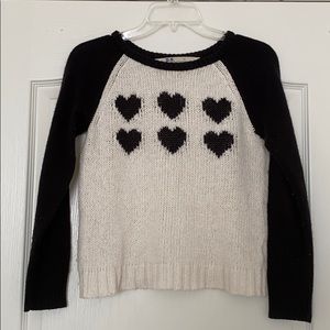 B&W heart knit sweater